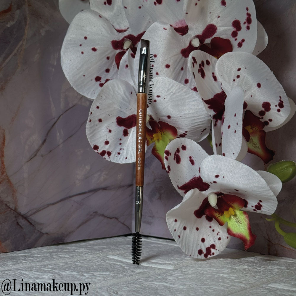 Brocha doble para cejas – Brocha angular + spoolie OG-915