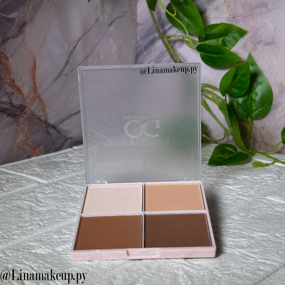 Polvo compacto + Contorno, Bronzer 4 tonos