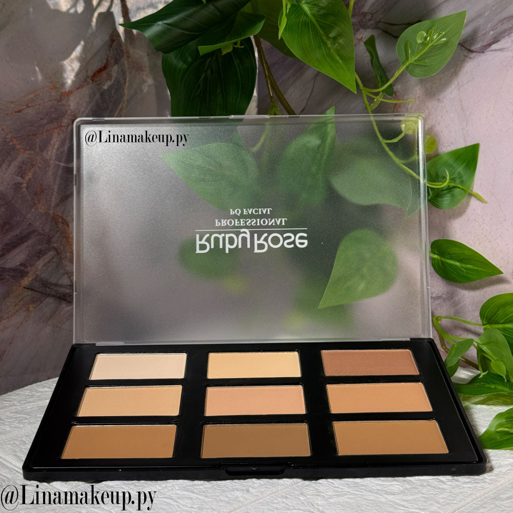 Polvo Compacto + Contorno,Bronzer 9 tonos